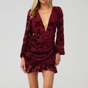 For Love And Lemons Red Floral Mini Dress